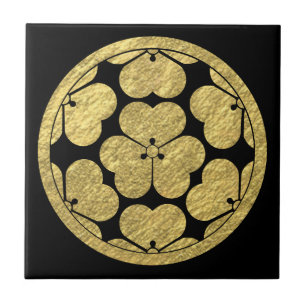 Chosokabe Mon Japanese samurai clan Tile