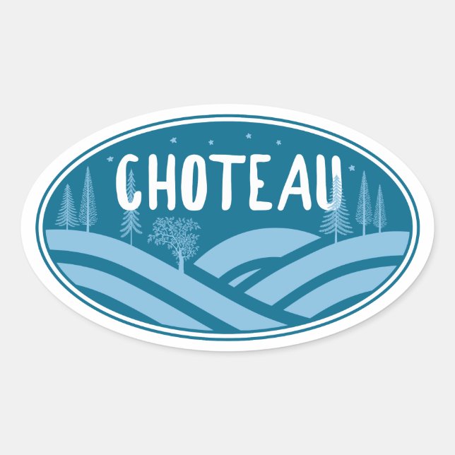 Choteau Montana Outdoors Oval Sticker (Front)