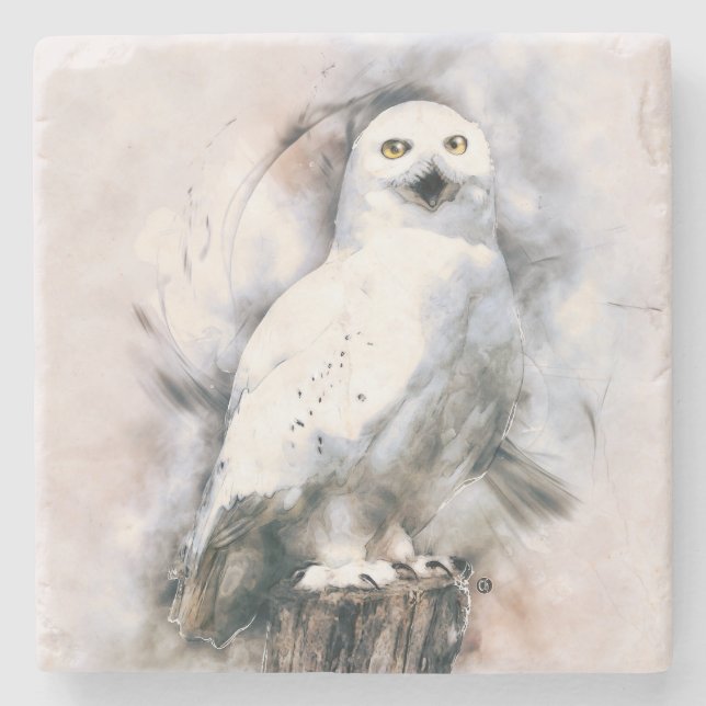 Chouette Stone Coaster (Front)