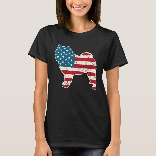 Chow Chow 4th of July Men Women USA American Flag  T-Shirt (Front)