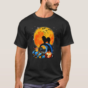 Chow Chow And Yellow Moon Halloween Funny Dog Love T-Shirt
