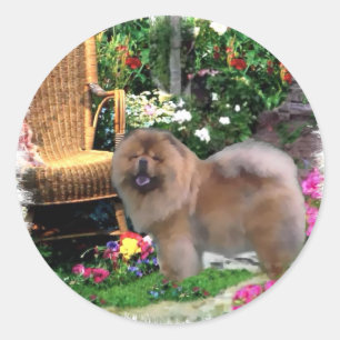 Chow Chow Art Gifts Classic Round Sticker