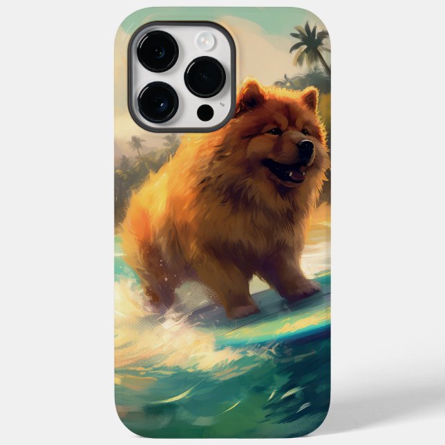 Chow Chow Beach Surfing Painting Case-Mate iPhone Case (Back)