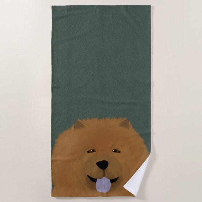 Chow Chow Beach Towel (Front)