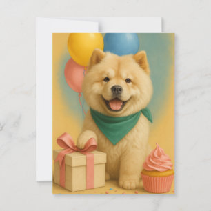 Chow Chow Birthday Postcard