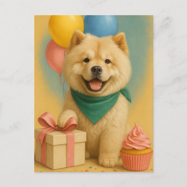 Chow Chow Birthday Postcard (Front)