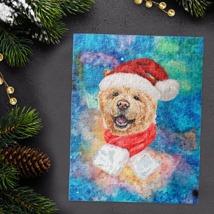 Chow Chow Breed Dog Christmas Jigsaw Puzzle