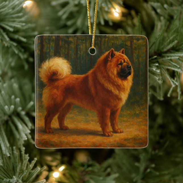 Chow Chow Ceramic Ornament (Tree)