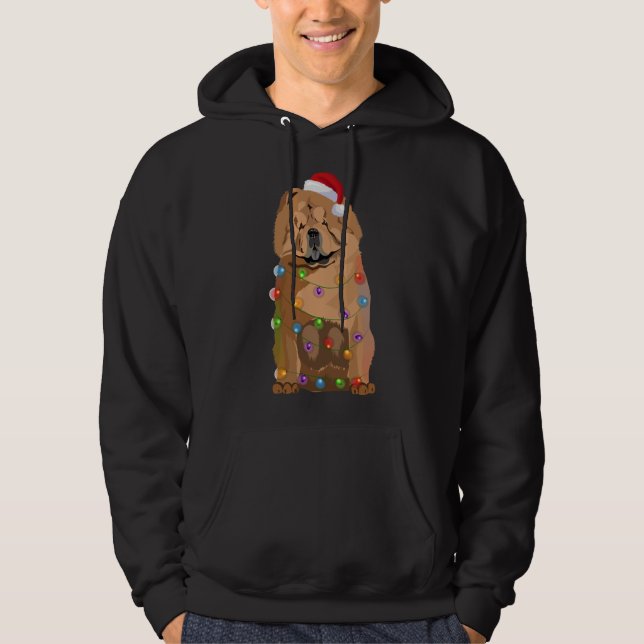 Chow-Chow Chowdren Christmas Lights Xmas Dog Lover Hoodie (Front)
