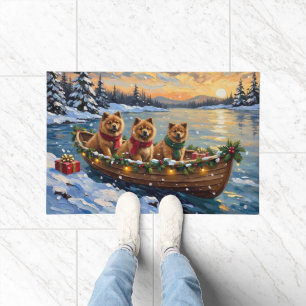 Chow Chow Christmas Boat Holiday Doormat
