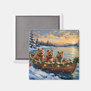 Chow Chow Christmas Boat Holiday Magnet