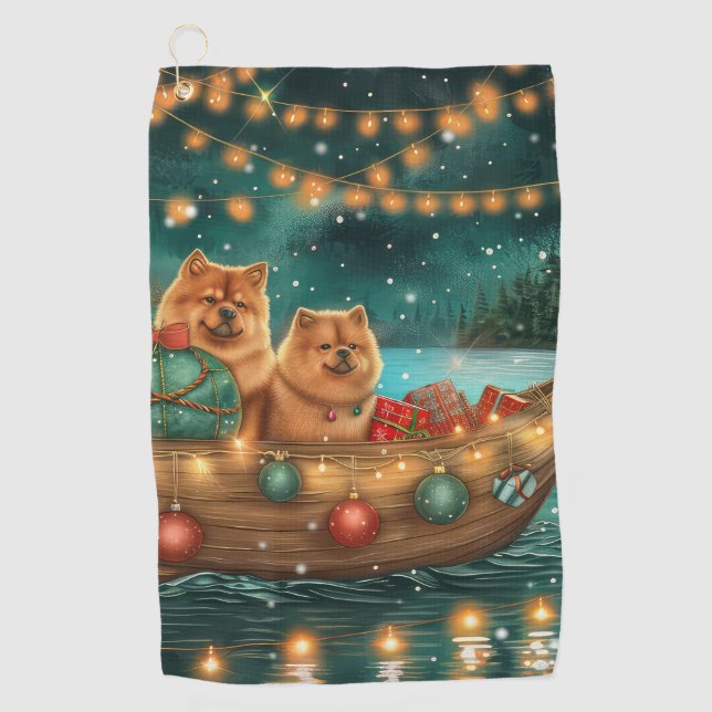 Chow Chow Christmas Festive Voyage Golf Towel (Front)