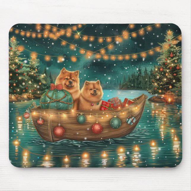 Chow Chow Christmas Festive Voyage Mouse Mat (Front)