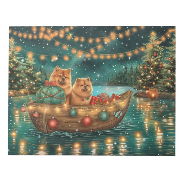 Chow Chow Christmas Festive Voyage Notepad (Front)