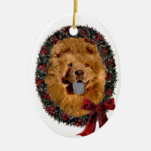 Chow Chow Christmas Gifts Ceramic Tree Decoration