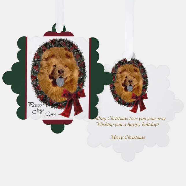 Chow Chow Christmas Gifts Tree Decoration Card (Front/Back)