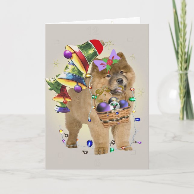 Chow Chow Christmas Lights cards (Front)