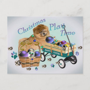 Chow Chow Christmas Play Gifts Holiday Postcard