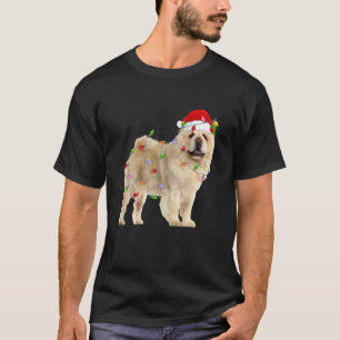 Chow Chow Christmas Santa Hat Lights Funny Pet Dog T-Shirt