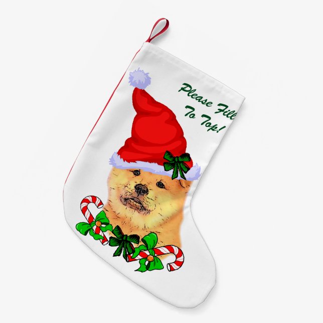 Chow Chow Christmas Small Christmas Stocking (Front (Hanging))