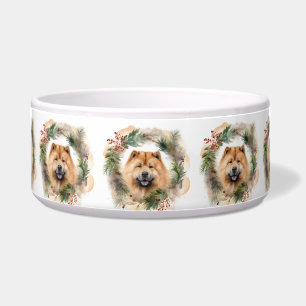 chow chow Christmas Wreath Festive Pup 