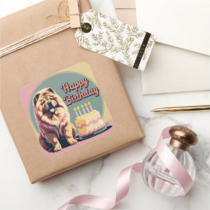 Chow Chow Colourful Square Sticker