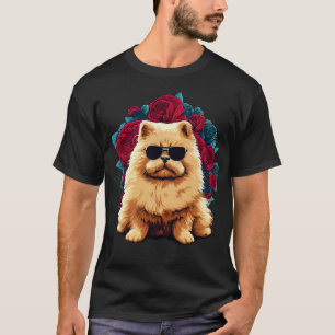 Chow Chow Dog and Flower T-Shirt