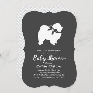 Chow Chow Dog Baby Shower Neutral Invitation