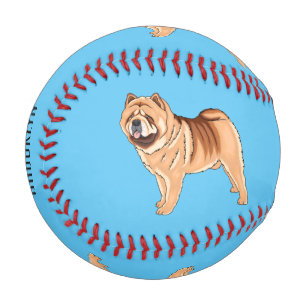 Chow Chow dog cartoon illustration  Baseball