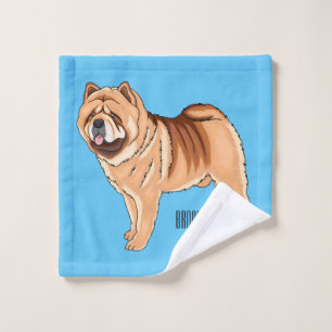 Chow Chow dog cartoon illustration Bath Towel Set