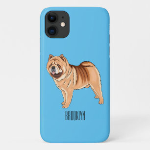 Chow Chow dog cartoon illustration  iPhone 11 Case