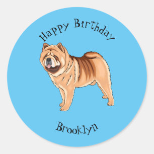 Chow Chow dog cartoon illustration Classic Round Sticker