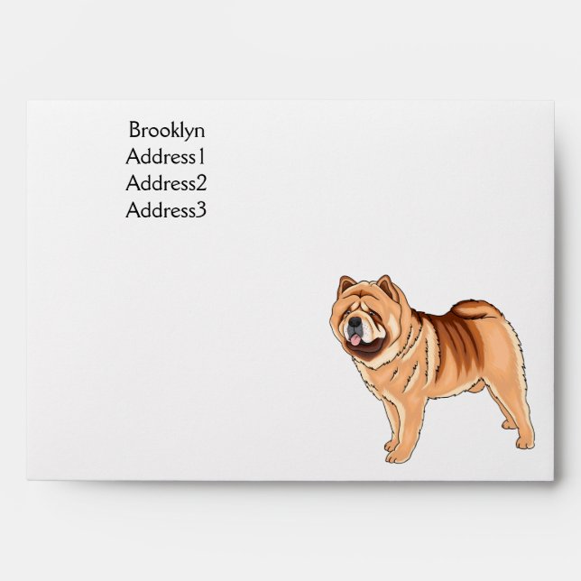 Chow Chow dog cartoon illustration Envelope (Front)