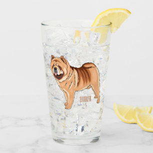 Chow Chow dog cartoon illustration  Glass