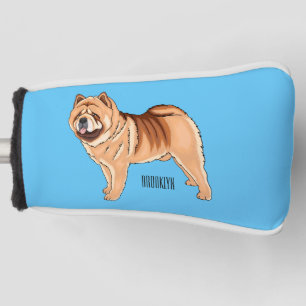 Chow Chow dog cartoon illustration Golf Head Cover