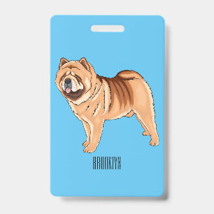 Chow Chow dog cartoon illustration ID Badge