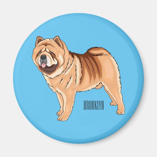 Chow Chow dog cartoon illustration  Magnet (Front)