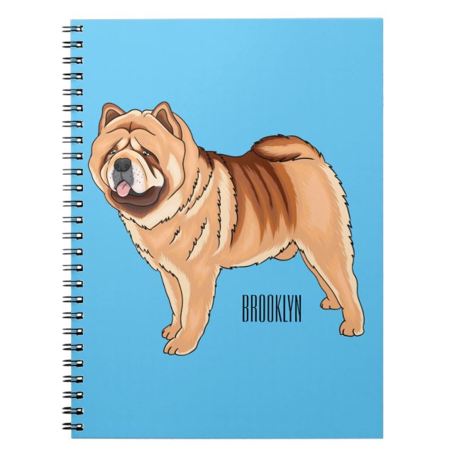 Chow Chow dog cartoon illustration Notebook (Front)