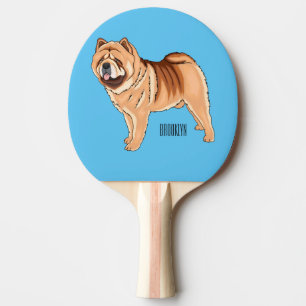 Chow Chow dog cartoon illustration Ping Pong Paddle