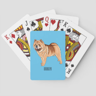 Chow Chow dog cartoon illustration Playing Cards