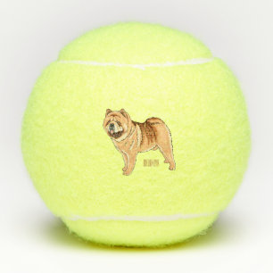 Chow Chow dog cartoon illustration Tennis Balls