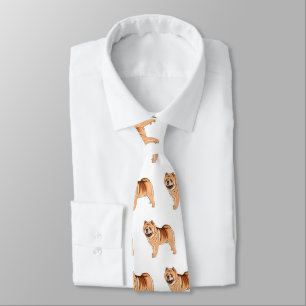 Chow Chow dog cartoon illustration  Tie