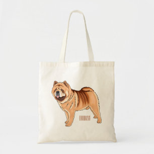Chow Chow dog cartoon illustration Tote Bag