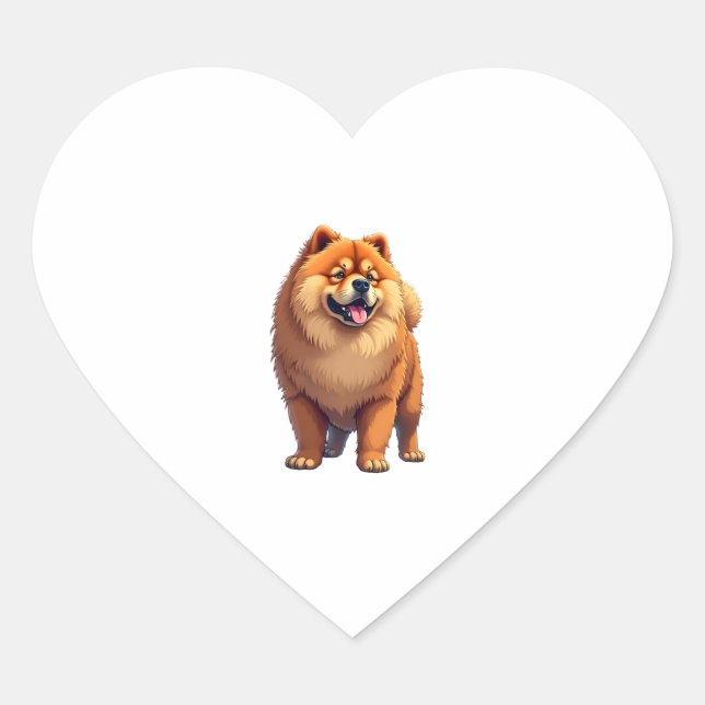Chow Chow Dog Chinese Dog Breed for a Chow Chow Co Heart Sticker (Front)
