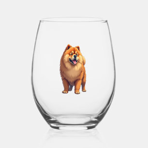 Chow Chow Dog Chinese Dog Breed for a Chow Chow Co Stemless Wine Glass