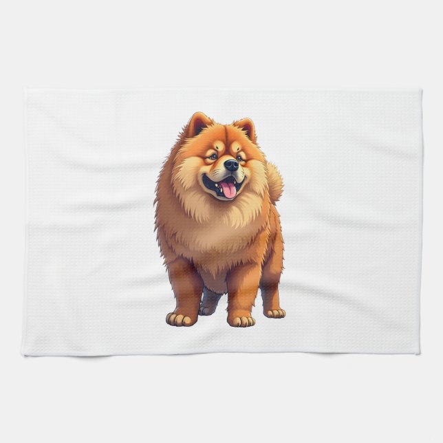Chow Chow Dog Chinese Dog Breed for a Chow Chow Co Tea Towel (Horizontal)