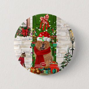 Chow Chow Dog Christmas  6 Cm Round Badge