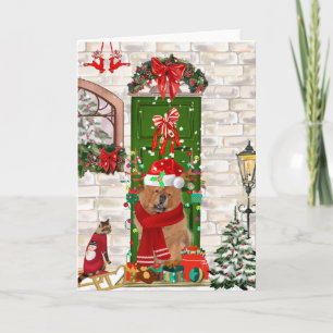 Chow Chow Dog Christmas Card