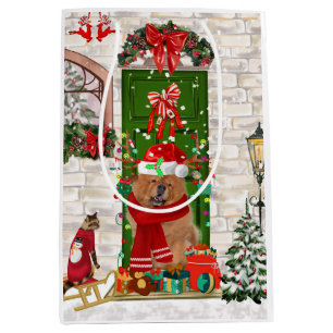Chow Chow Dog Christmas   Medium Gift Bag