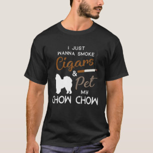 Chow Chow Dog Cigar Lover Owner Christmas Birthday T-Shirt